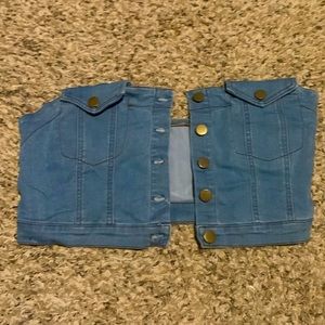 This is a Jean crop top,